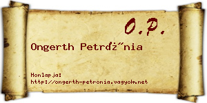 Ongerth Petrónia névjegykártya